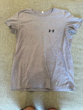 Under Armour Heathered Gray purple  Logo Tee